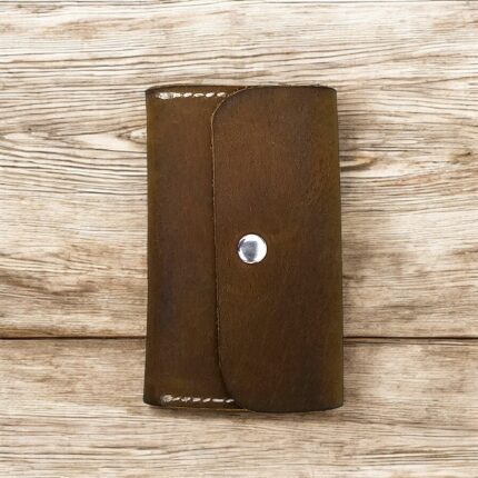 Set of 2 handcrafted goat leather key pouches
