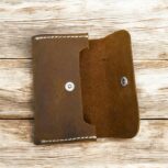 Set of 2 handcrafted goat leather key pouches