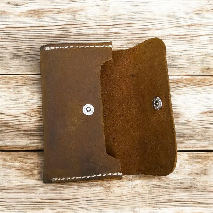Set of 2 handcrafted goat leather key pouches