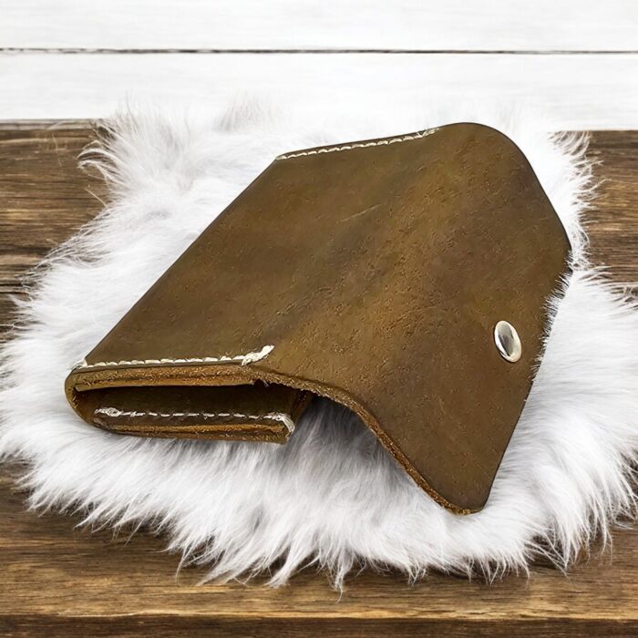 Set of 2 handcrafted goat leather key pouches