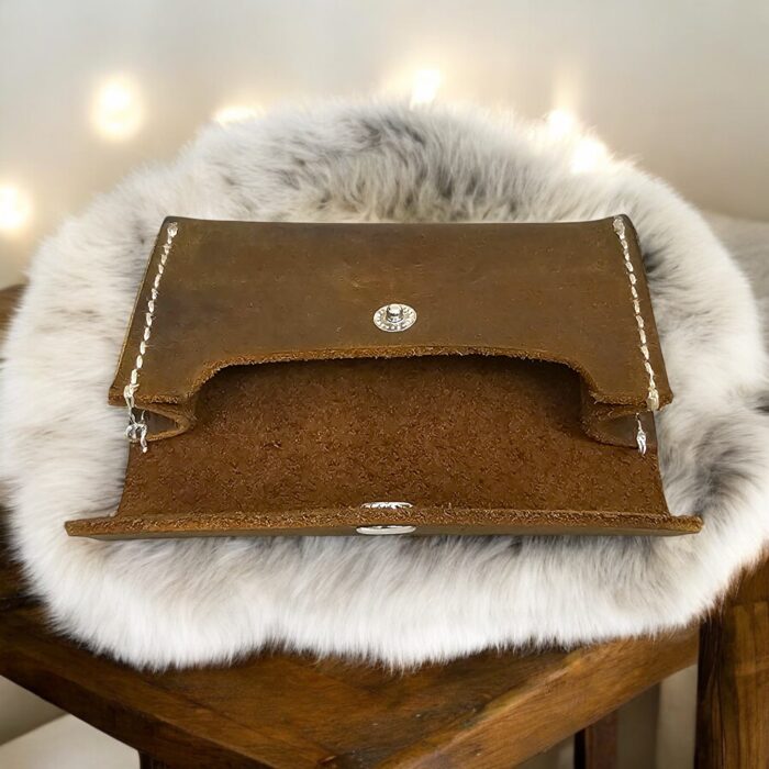 Set of 2 handcrafted goat leather key pouches