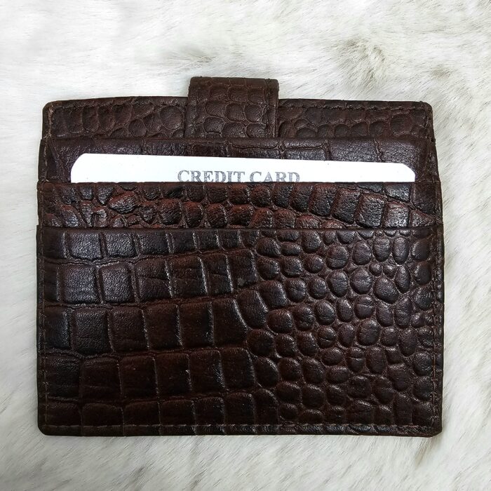 Crocodile Leather Card Holders – Set of 2 Slim Wallets