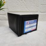 Handmade black leather bifold wallet