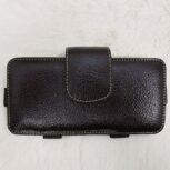 Handcrafted leather phone holster with belt clip and loops – brown and black case for iPhone and Android