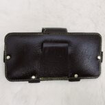 Handcrafted leather phone holster with belt clip and loops – brown and black case for iPhone and Android