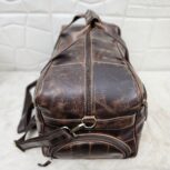 Handcrafted Brown Leather Duffle Bag – Vintage Full-Grain Leather Weekender
