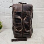 Handcrafted Brown Leather Duffle Bag – Vintage Full-Grain Leather Weekender