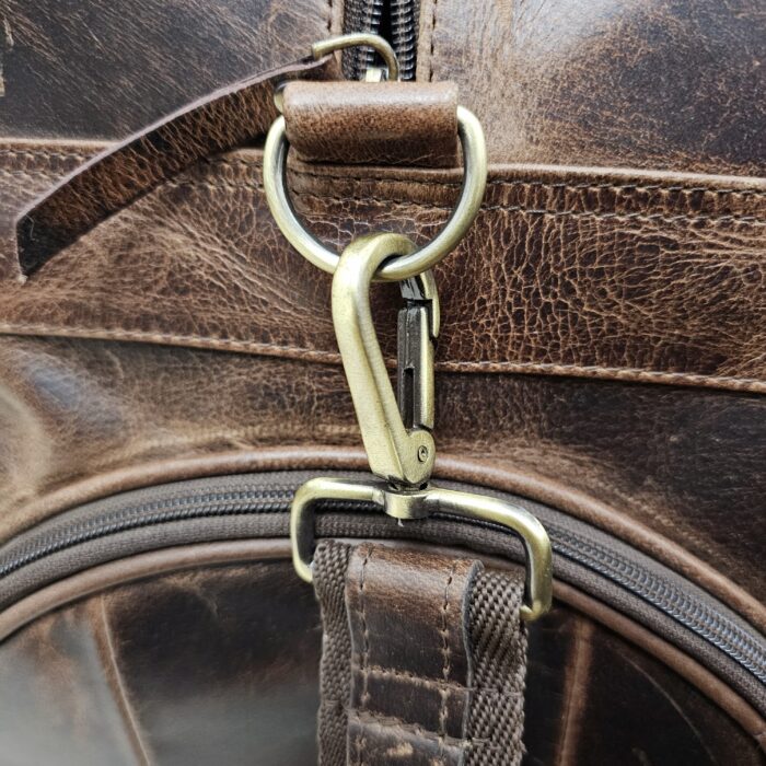 Handcrafted Brown Leather Duffle Bag – Vintage Full-Grain Leather Weekender