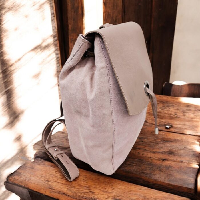Handcrafted Peach Leather Crossbody Bag – Genuine Leather, Spacious and Stylish