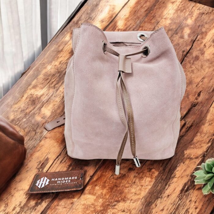 Handcrafted Peach Leather Crossbody Bag – Genuine Leather, Spacious and Stylish