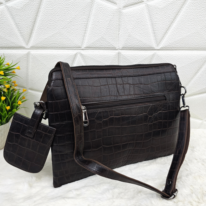 Handmade leather tablet sleeve in brown with strap