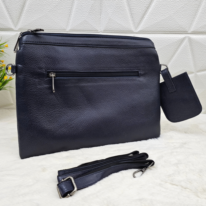 Handmade leather tablet sleeve in brown with strap