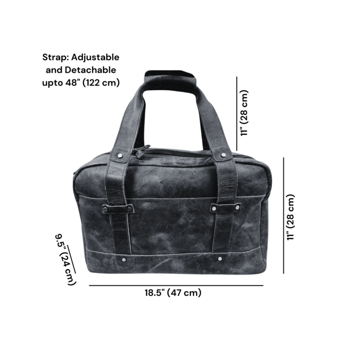 Vintage Brown Leather Duffle Bag – Handcrafted Full-Grain Weekender for Travel and Gym