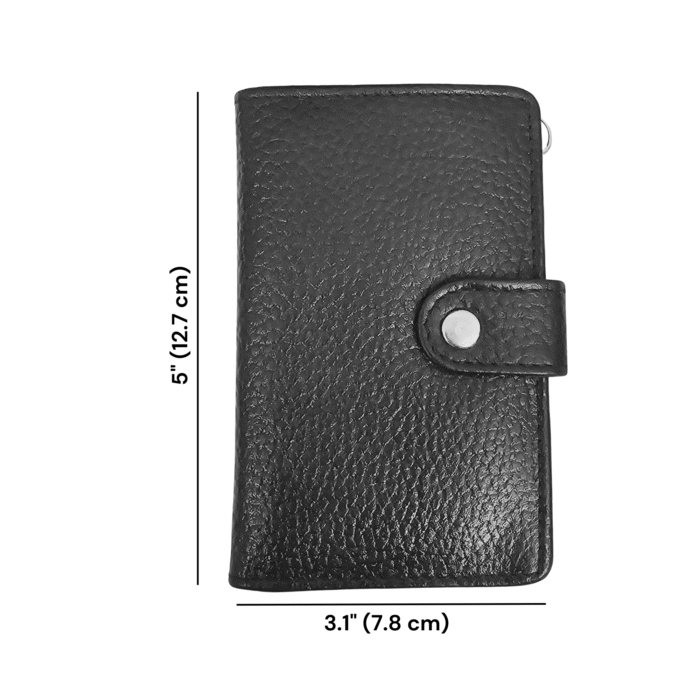 Set of 2 RFID-blocking leather card holders in black and brown